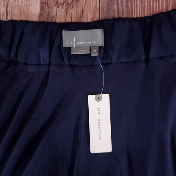 NWT Anthropologie Womens Size XS Delano Knit Wide Leg Pants Navy Blue $120 - Picture 8 of 12